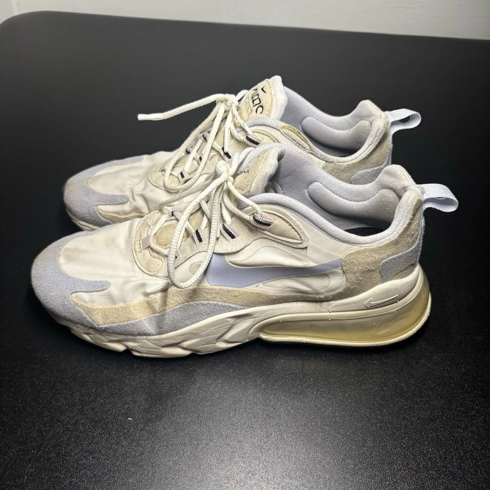 Nike Air Max 270 React CT1287-100 White Running Shoes‎ Sneakers Women's Size 9